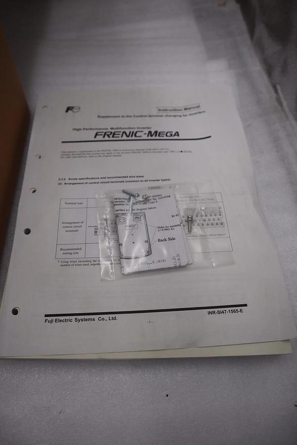 Used FUJI ELECTRIC FRN002G1S-2U FREQUENCY DRIVE MEGA SERIES 2 HP HIGH/LOW DUTY #5004A
