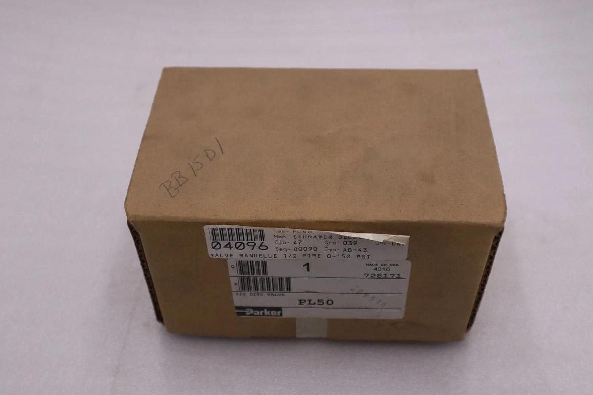 Used Parker PL50 4-Way Manual Air Control Valve Rotary Handle - STOCK GF487A