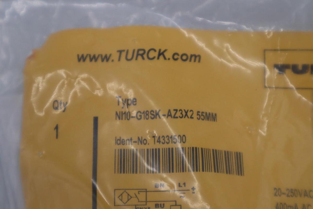 NEW Turck NI10-G18SK-AZ3X2 Inductive Sensor 55mm STOCK G910A