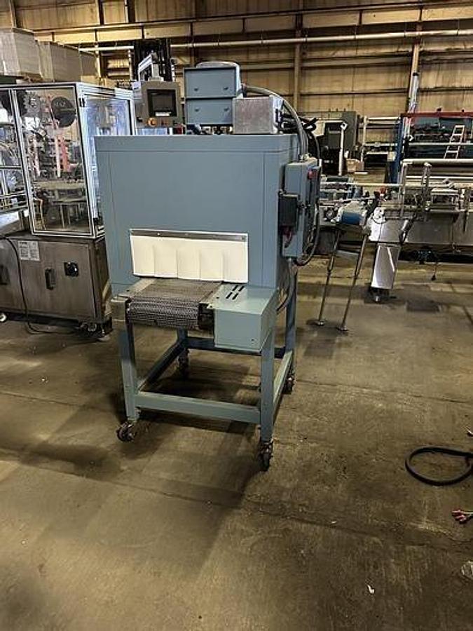 Used SHANKLIN # T-6XL SHRINK TUNNEL W/ SS MESH BELT CONVEYOR