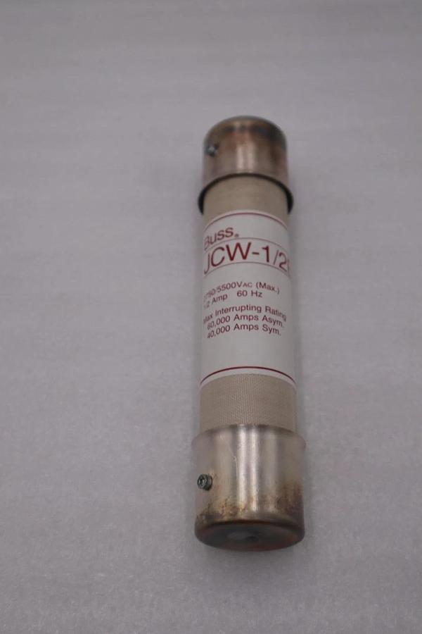 Used LOT OF 2 - Buss JCW-1/2E High Voltage Fuse 1/2A 2750/5500VAC - STOCK 5833A