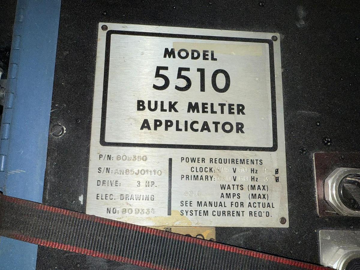 Used NORDSON MODEL 5510 BULK MELTER APPLICATOR SYSTEM