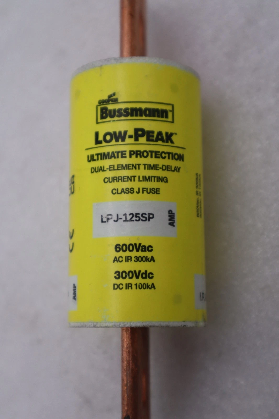 Used LOT OF 3 - Bussmann LPJ-125SP Low Peak Dual Element Time Delay Fuse - STK 4946A