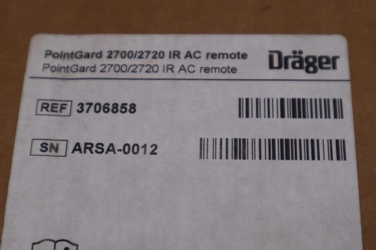 Used DRAGER PointGard 2700/2720 IR AC REMOTE - 3706858 NEW IN BOX STOCK G340