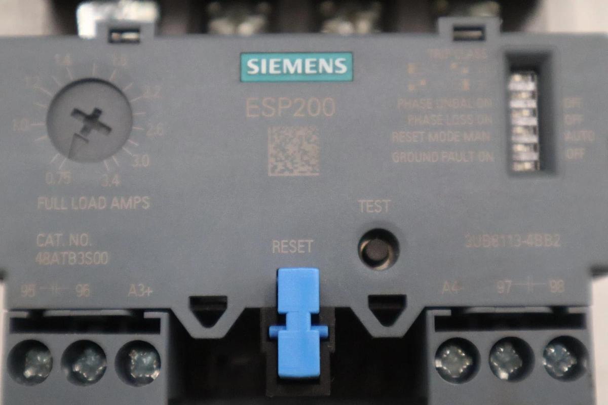 Used Siemens 14CUB32AA Motor Starter Size0, 18A, Relay .75-3.4A, Open 3-Phase #1406CC