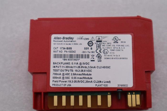 Used Allen-Bradley 1734-IB8S DIGITAL SAFETY INPUT MODULE POINT GUARD I/O STOCK 2413A