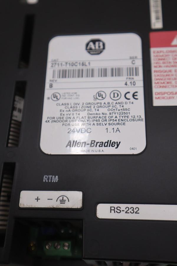 Used Allen Bradley 2711-T10C15L1 /C PanelView 1000 10.4" ControlNet - STOCK SGF-16