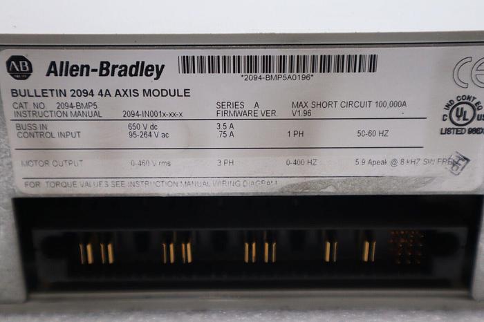 Used ALLEN BRADLEY 2094-BMP5 ALLEN BRADLEY KINETIX 6000 AXIS MODULE STOCK 1876