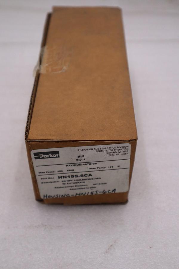 PARKER HN15S-6CA COALESCING FILTER HOUSING 3/8" NPT CONNECTION - STOCK GF1138