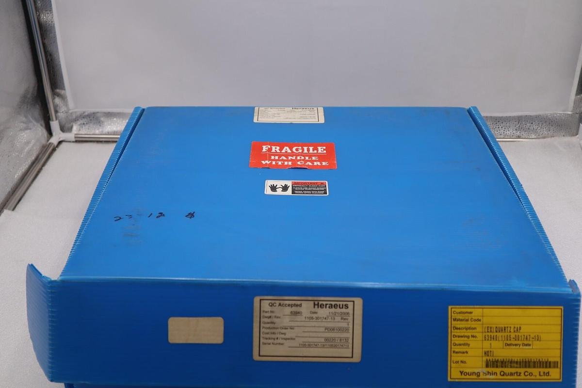 Used Heraeus Quartz Cup Cover PD06100220 63940 1105-301747-13 New Open-Box #2595