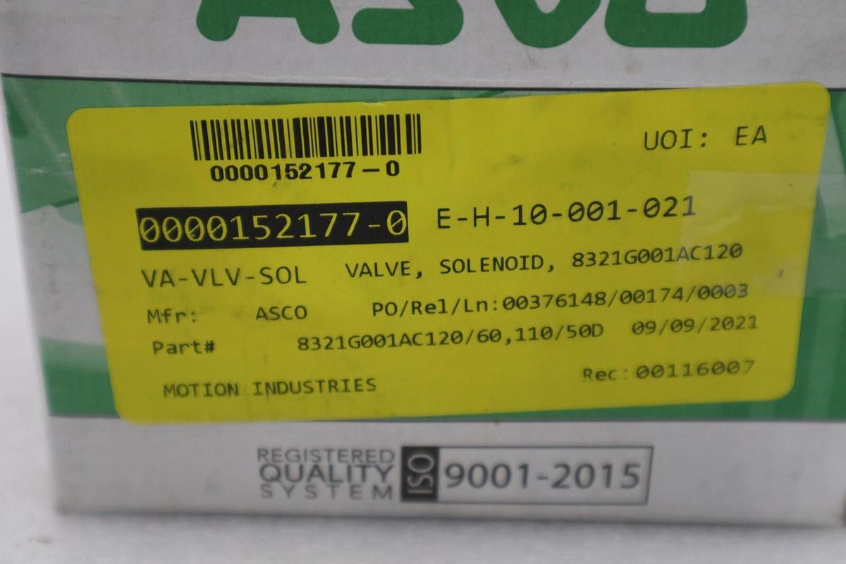 NEW ASCO 8321G001/ 8321G001AC120/60 3-Way NC Brass Solenoid Valve STOCK G560