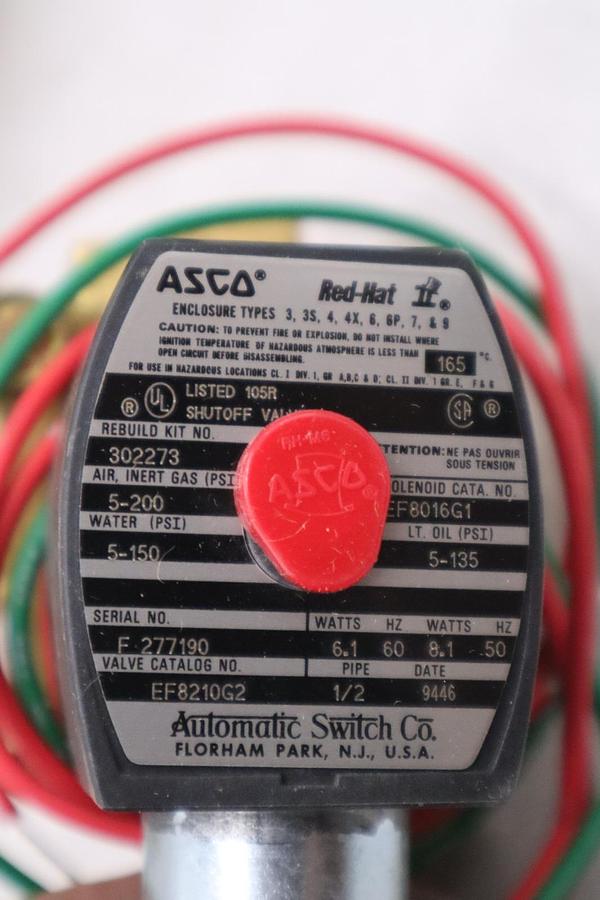 ASCO RED HAT SOLENOID VALVE 1/2" PIPE EF8210G2 120/60 110/50 NEW STOCK 1400D