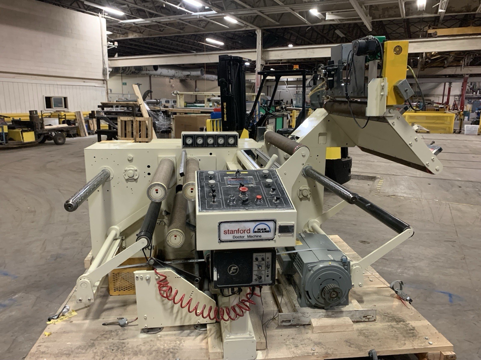 Used 32" WIDE STANFORD MAN ROLAND MODEL 152 FW DOCTOR REWINDER 30" REWIND CAPACITY