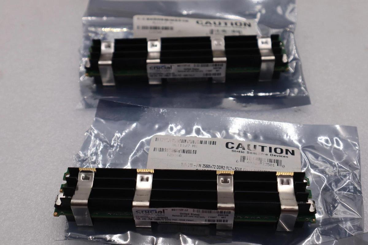 Used CRUCIAL PC2-5300 1GB DDR2 FULLY BUFFERED STOCK #K-1522A