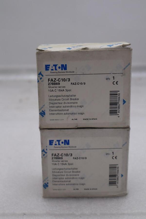 Used Eaton FAZ-C10/3 Circuit Breaker Part Moeller Series #K-2208