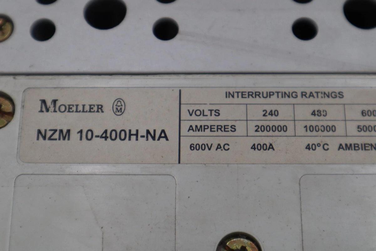 Used Moeller NZM 10-400H-NA 600V Adjustable Breaker STOCK 1158