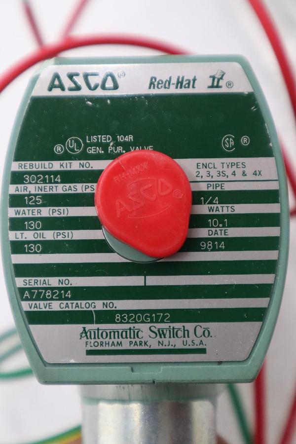 ASCO REDHAT 8320G172 Solenoid Valve 1/4 Inch - NEW IN BOX - STOCK H1587