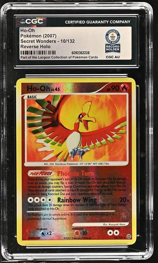 Used 2007 POKEMON SECRET WONDERS #10 HO-OH REVERSE HOLO CGC WORLD RECORD 1/1