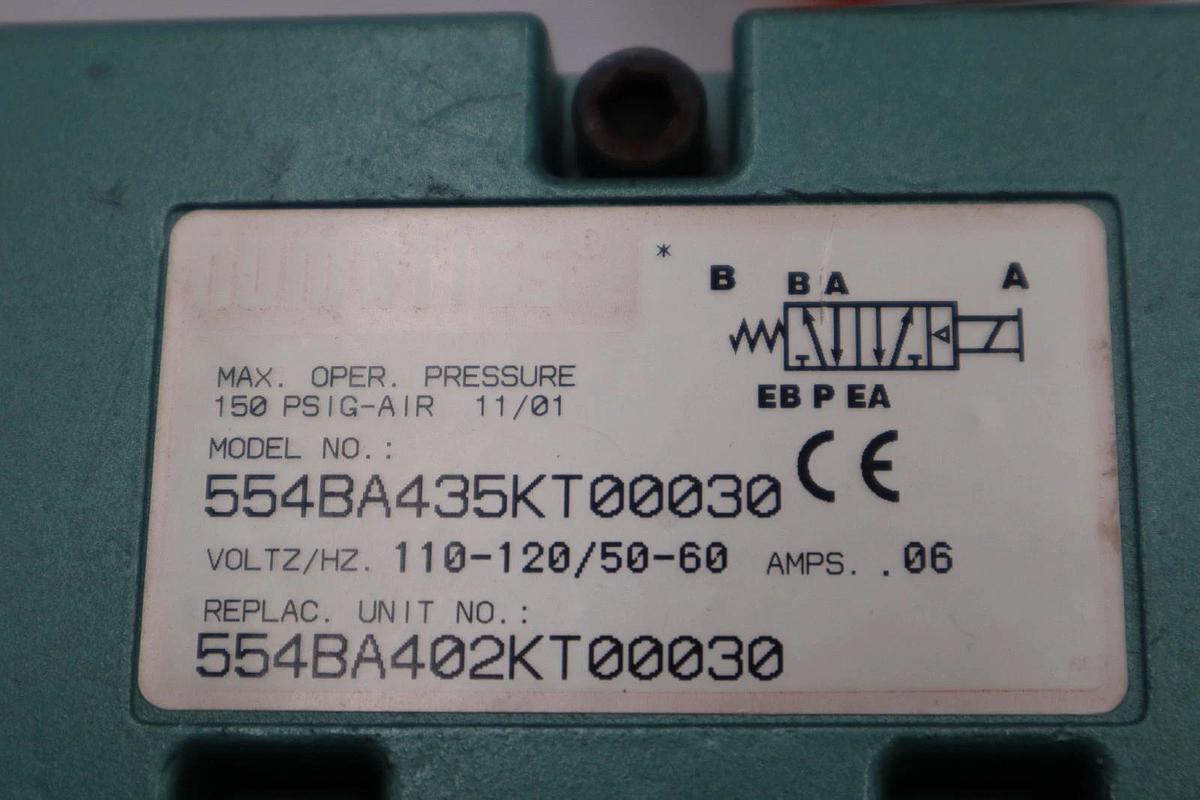 Used NEW ASCO 554BA435KT00030 SOLENOID VALVE MK55 SERIES 1/2" PORTS STOCK H1615
