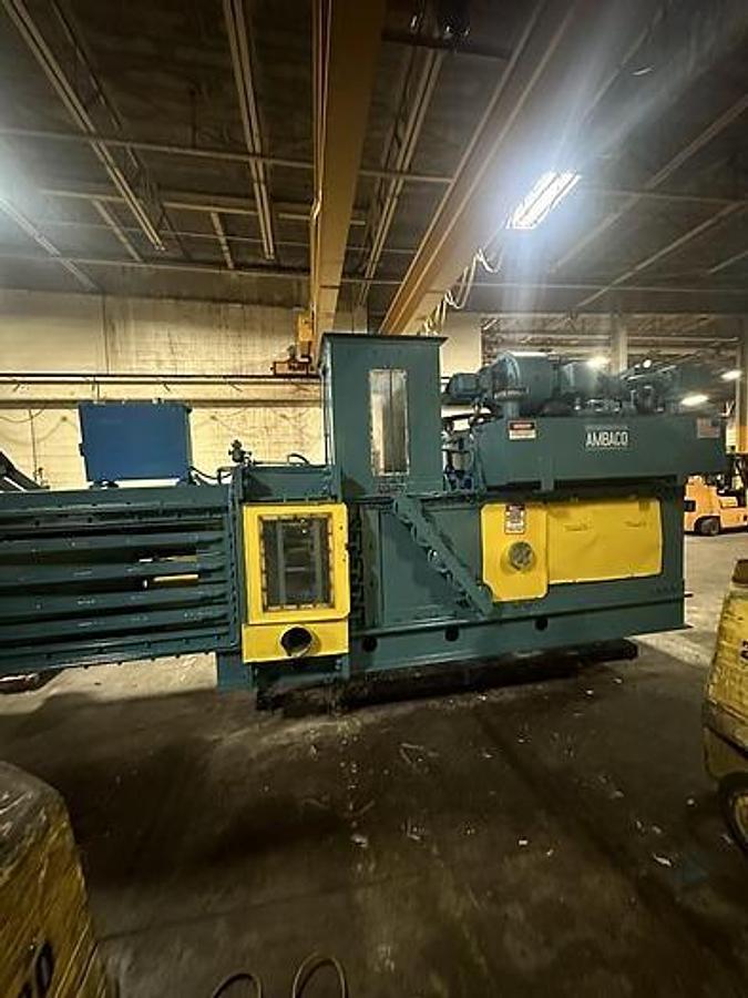 Used AMERICAN MODEL 12847 HORIZONTAL AUTO-TIE BALER WITH ALLEN BRADLEY CONTROLS 60 HP
