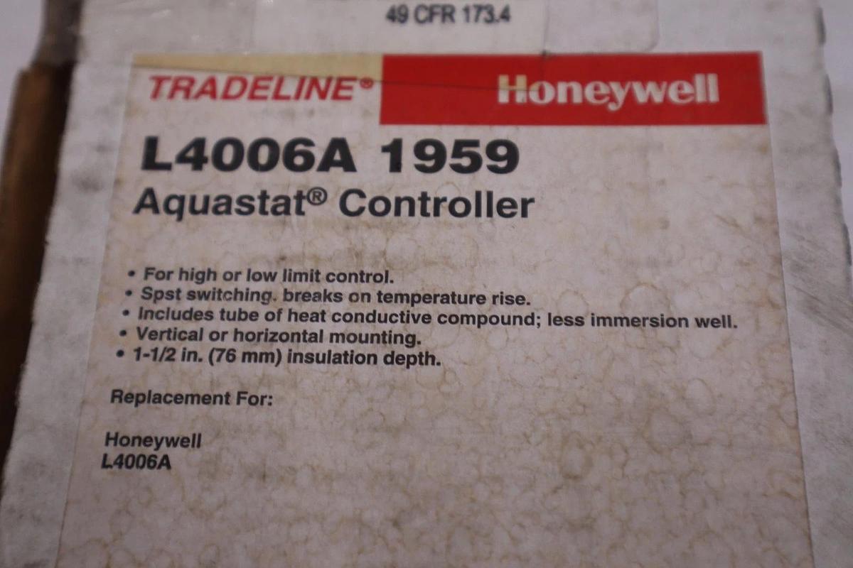 Honeywell Home L4006A1959 Grey 40-180F Aquastat Controller STOCK GF171A 85267048682