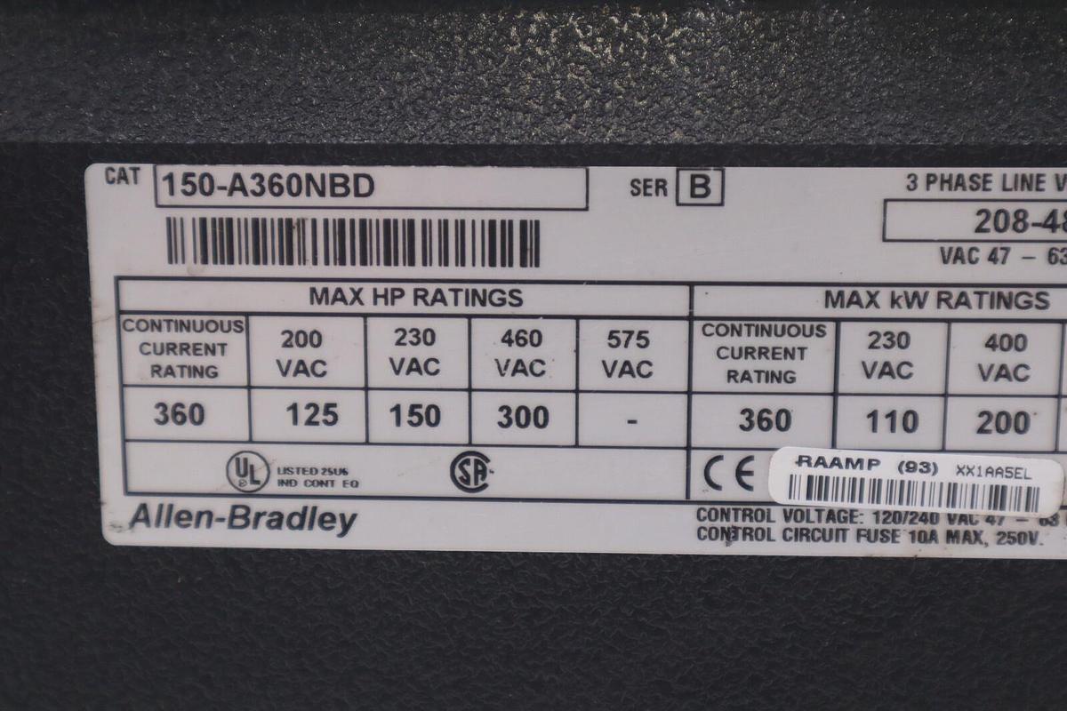 Used NEW ALLEN BRADLEY 150-A360NBD SOFT STARTER SMC-50 SERIES MOTOR CONTROLLER #4724
