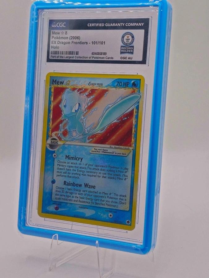 Used Mew [Gold Star] Pokemon 2006 EX Dragon Frontiers 101/101 Holo World Record CGC