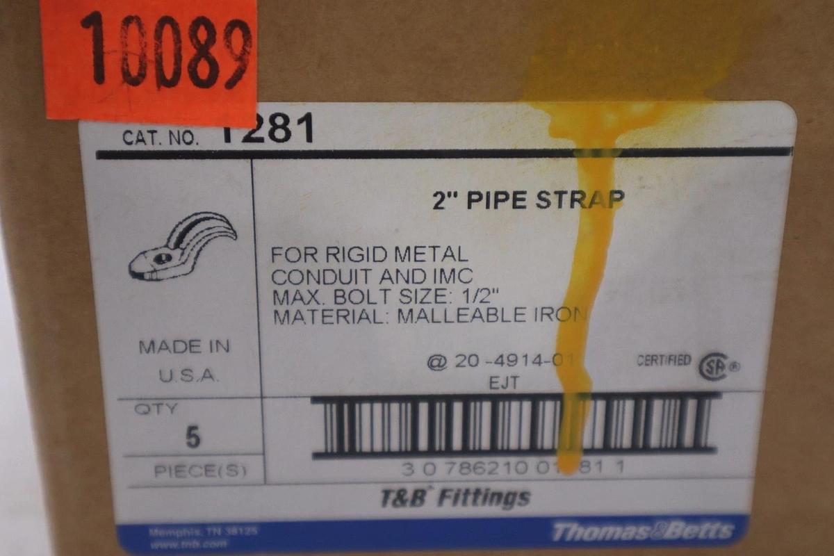 LOT OF 4 -- NEW OPEN BOX Thomas & Betts 1281 2" Pipe Strap Box of 5 STK GF1017