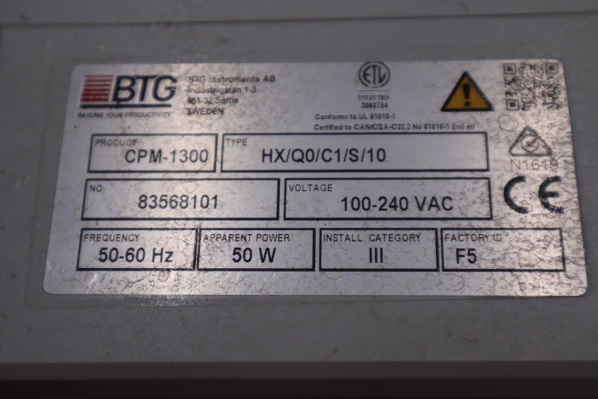 Used BTG CPM-1300 HX/Q0/C1/S/10 COMMUNICATION CONSISTENCY TRANSMITTER DISPLAY SGF-293