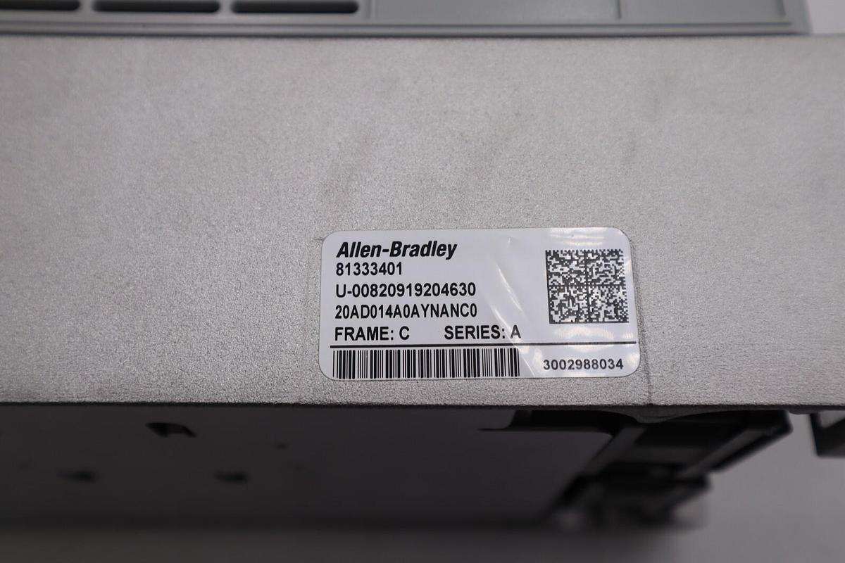 Used New 10hp ALLEN BRADLEY POWERFLEX 70 20AD014A0AYNANC0 MFG Date 2020 STOCK 1825