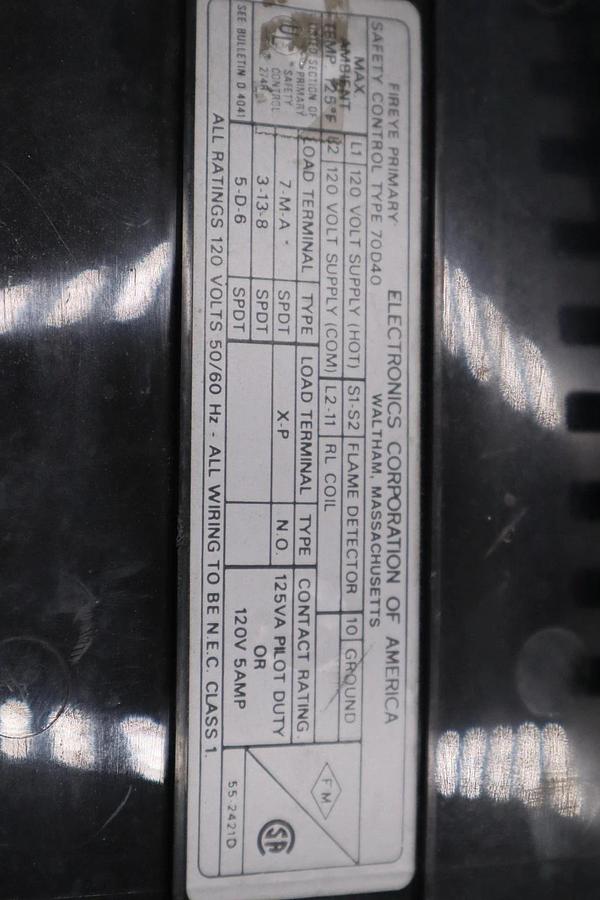 Fireye 70D40 Burner Control STK GF177 782451084548