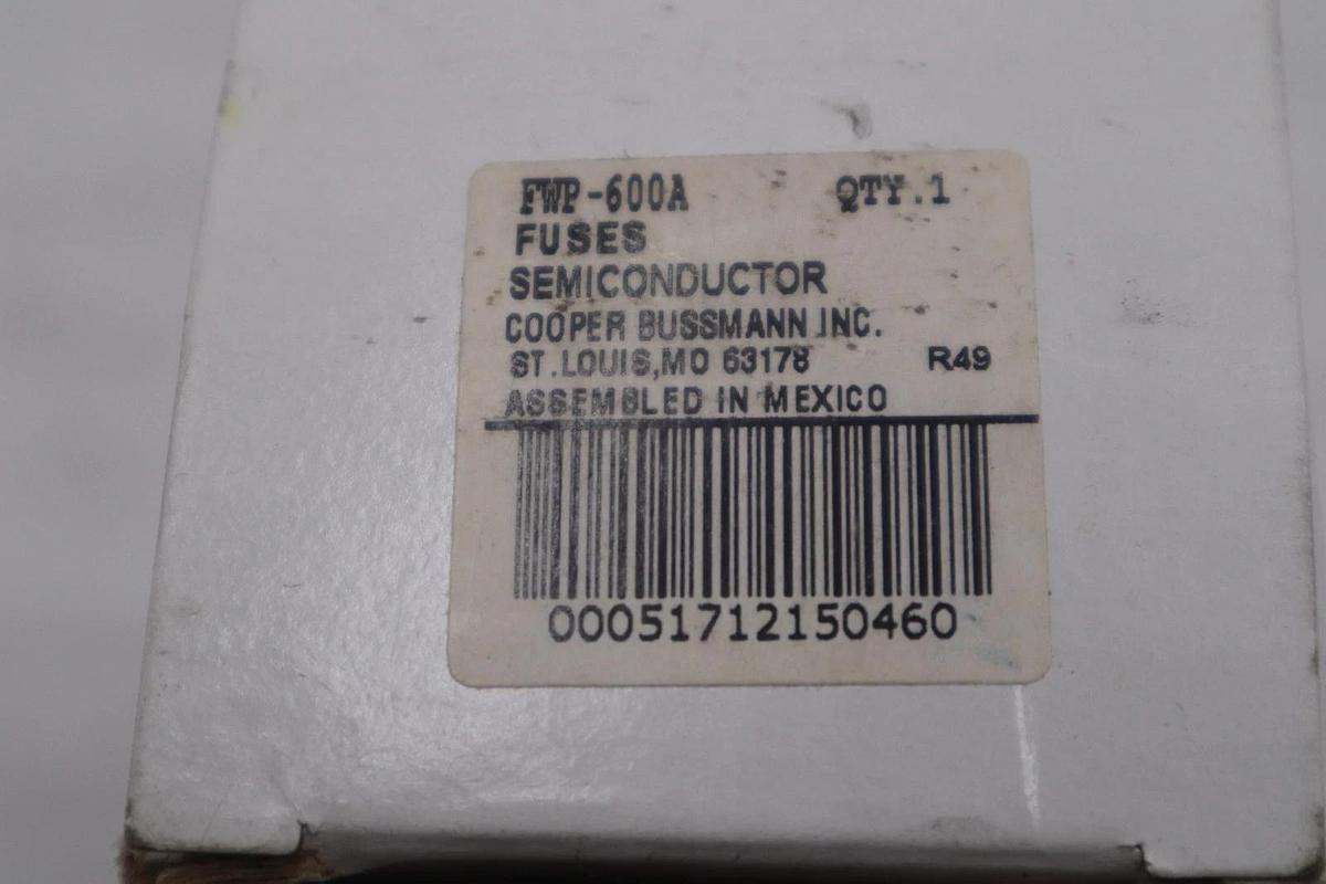 Used COOPER BUSSMANN FWP-600A SEMICONDUCTOR FUSE - STOCK GF308A