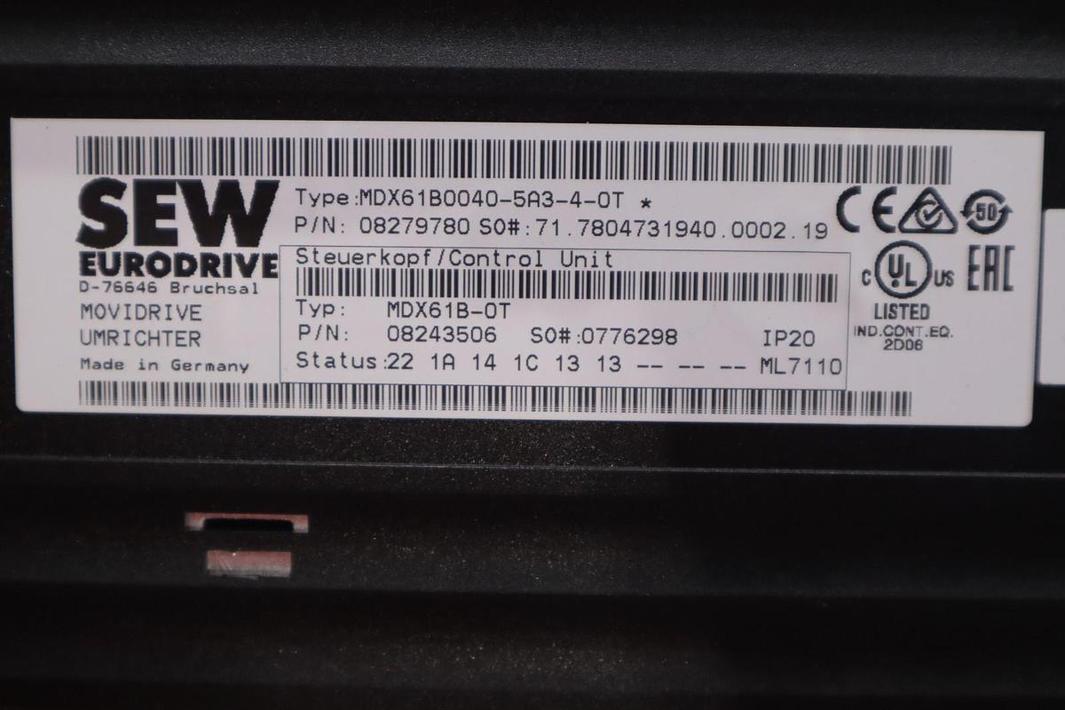 Used SEW EURODRIVE MDX61B0040-5A3-4-0T Drive STOCK H-774C