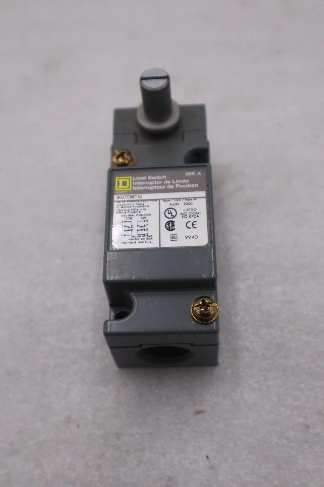 Square D 9007C68T10 Limit Switch Rotary Head 10A 600V 2NO/2NC NEW STOCK GF-707A
