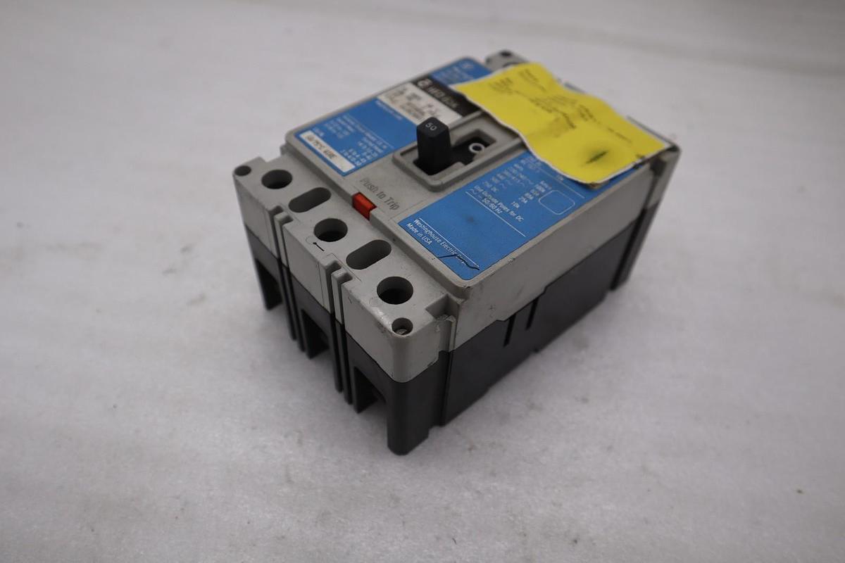 Used Cutler Hammer Westinghouse HFD3050L Breaker 50 Amp 600 Vac STK CC224