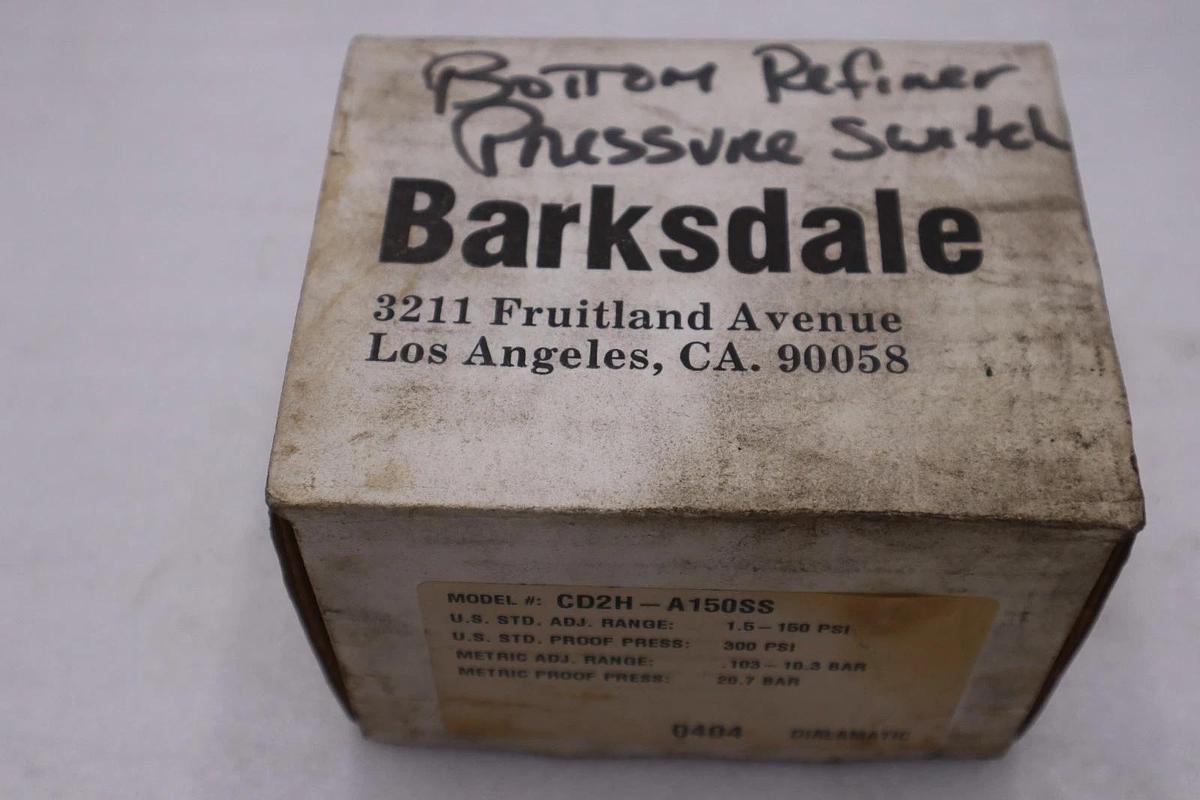 Used BARKSDALE CD2H-A150SS DIALMATIC PRESSURE SWITCH 1.5-150 PSI NEW IN BOX #GF-784