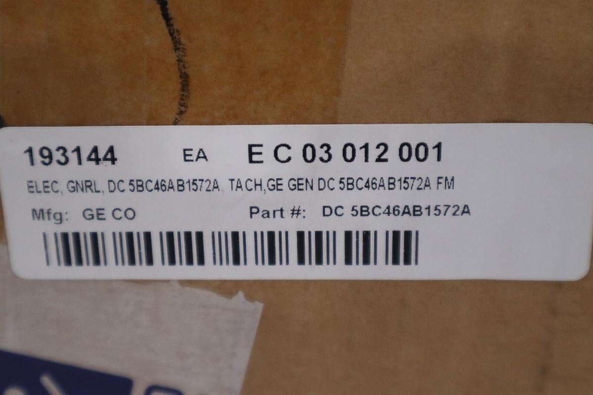 Used General Electric Ge 5BC46AB1572B Dc Tachometer Generator NEW STOCK G261A