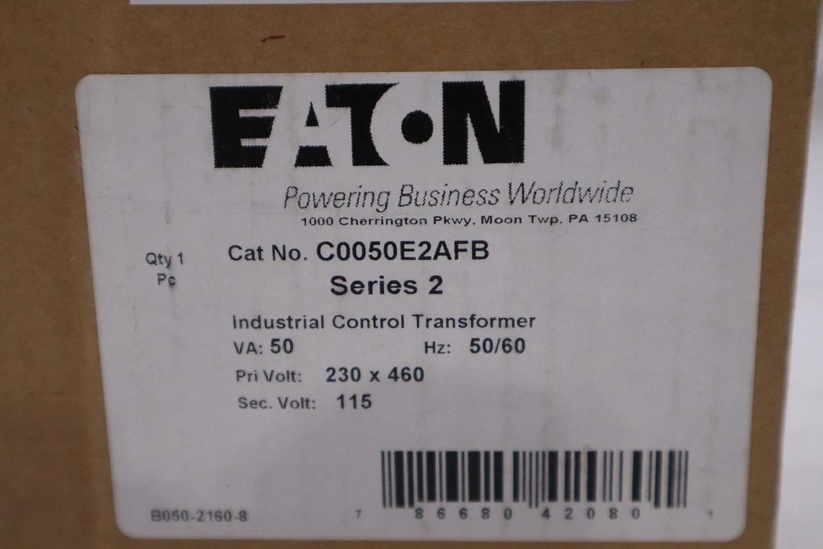 EATON C0050E2AFB Cutler Hammer- 240/480V-120V 50VA Transformer STK 6047