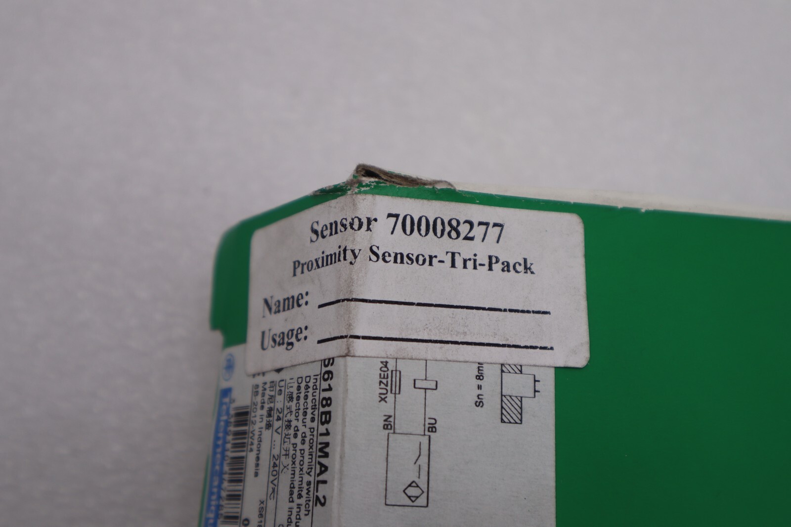 Used TELEMECANIQUE XS618B1MAL2 INDUCTIVE PROXIMITY SWITCH STOCK #K-2319