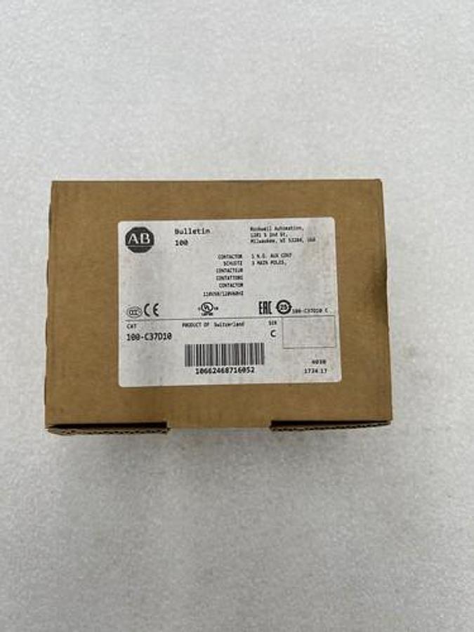 New Allen Bradley 100-C37D10 /C Contactor, 110/120 VAC, 3-P #K-1975