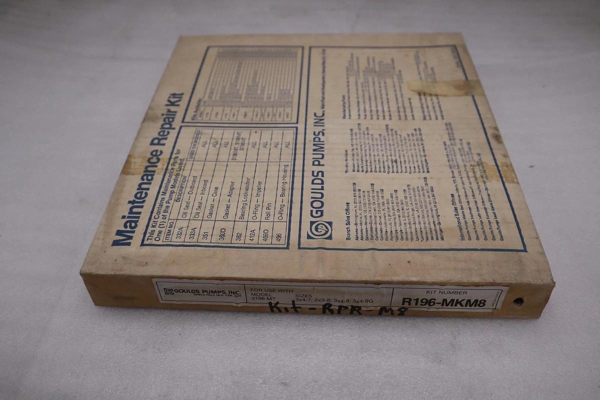 Used Goulds Pumps R196-MKM8 Maintenance Repair Kit - STOCK GF662