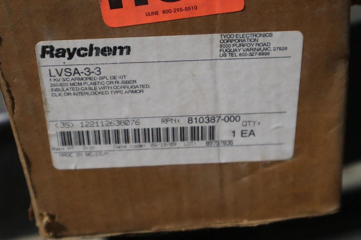 Used NEW IN BOX RAYCHEM 1 KV 3/C LVSA-3-3 ARMORED SPLICE KIT - STOCK GF532