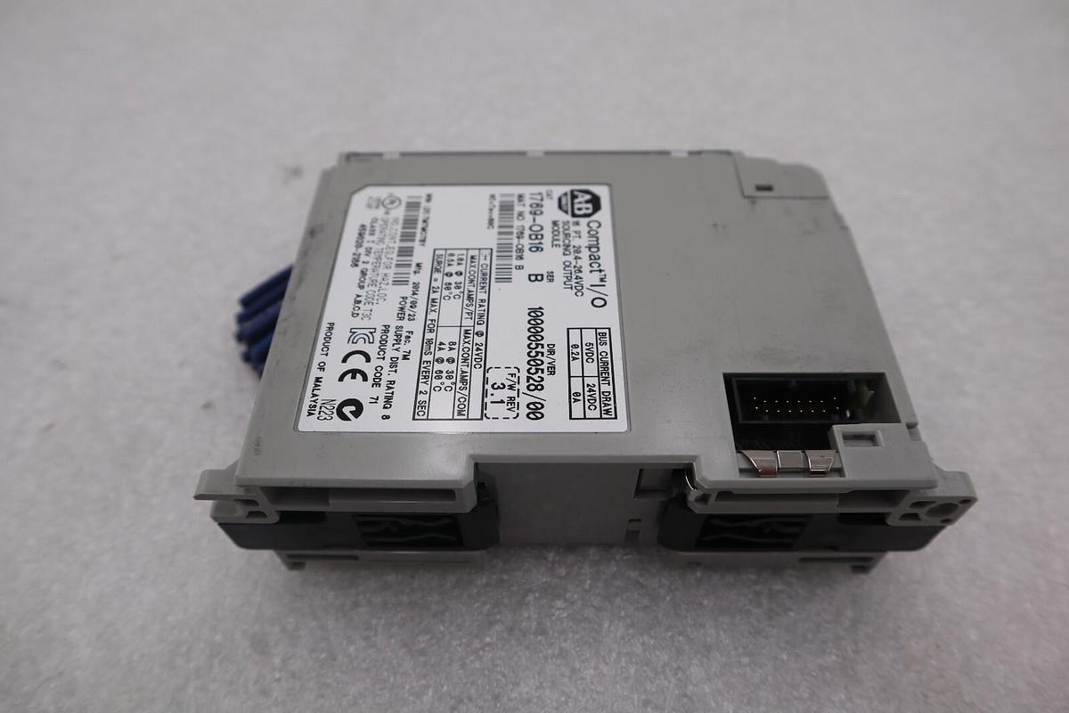 Used ALLEN BRADLEY 1769-OB16 SERIES B OUTPUT MODULE #K-2577-B