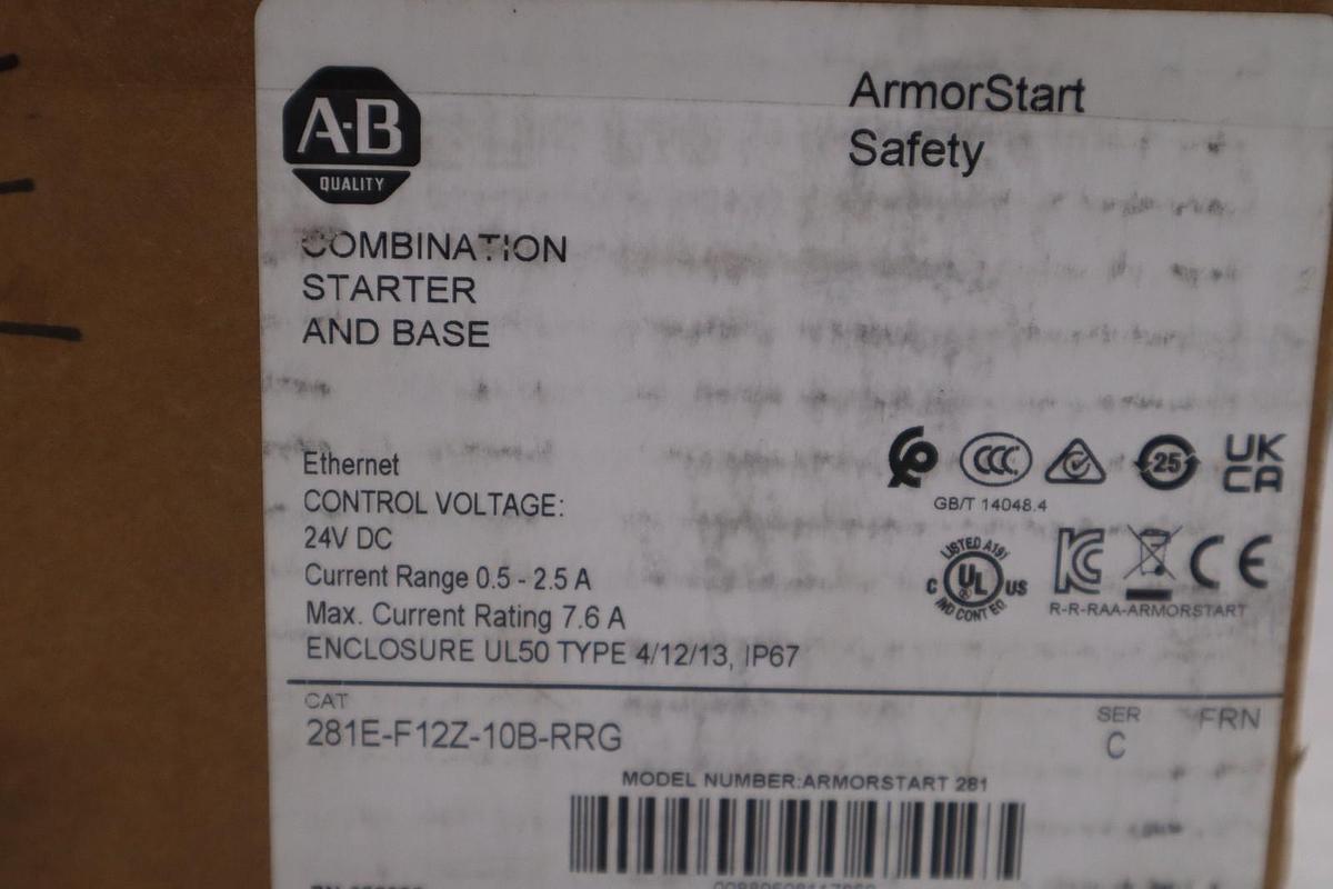 Used NEW Allen-Bradley 281E-F12Z-10B-RRG /C Series C ArmorStart DOLR-G Starter S-715
