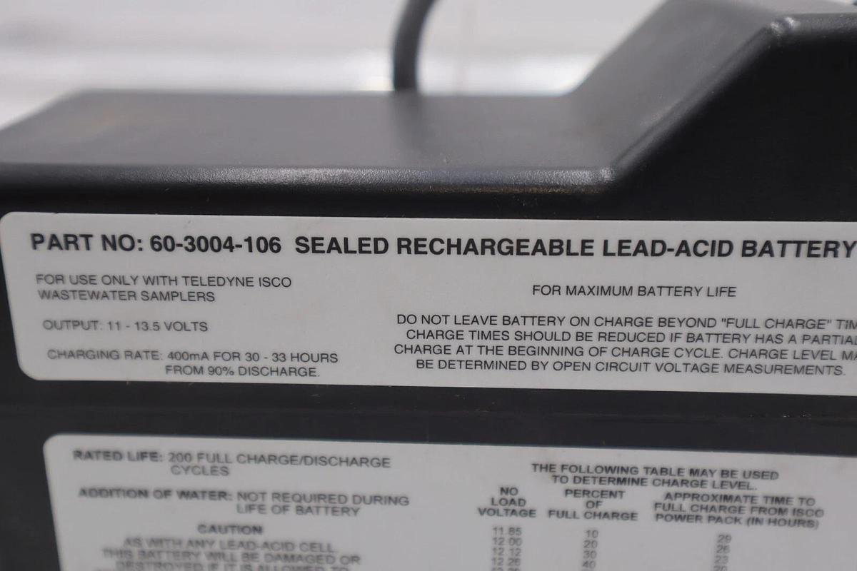 Used Teledyne Seal Rechargeable Lead-Acid Battery 60-3004-106 New Open Box #K-2177