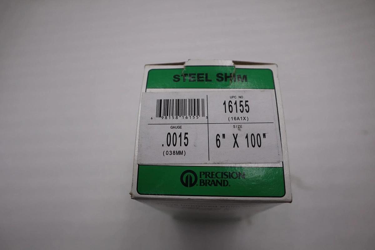 NEW OPEN BOX Precision Brand 16155 Steel Shim .0015  6" X 100" STK H405A