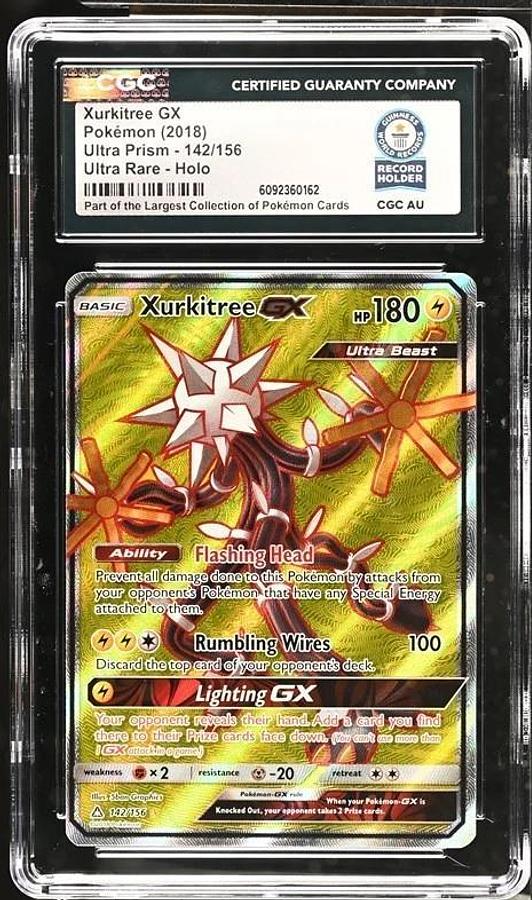 Used Xurkitree GX Pokémon 2018 Ultra Prism 142/156 Ultra Rare Holo CGC WORLD RECORD