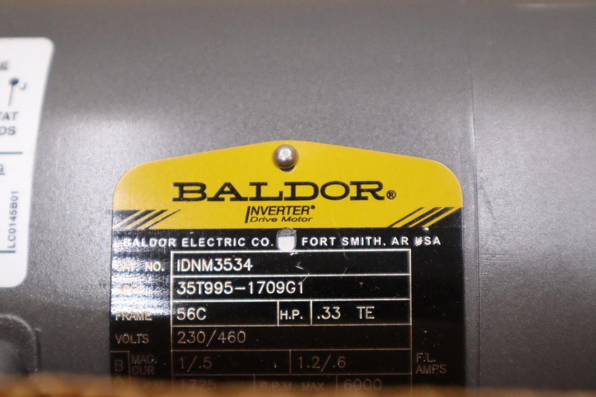 New Baldor IDNM3534 Inverter Duty AC Motor .33HP 1725RPM 3PH 60Hz STOCK H1569