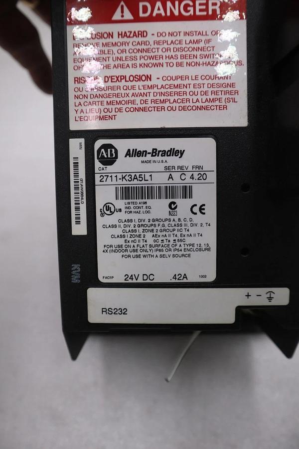 Used Allen Bradley Panel View 300 2711-K3A5L1 Ser A Rev C AB STOCK 3717CC