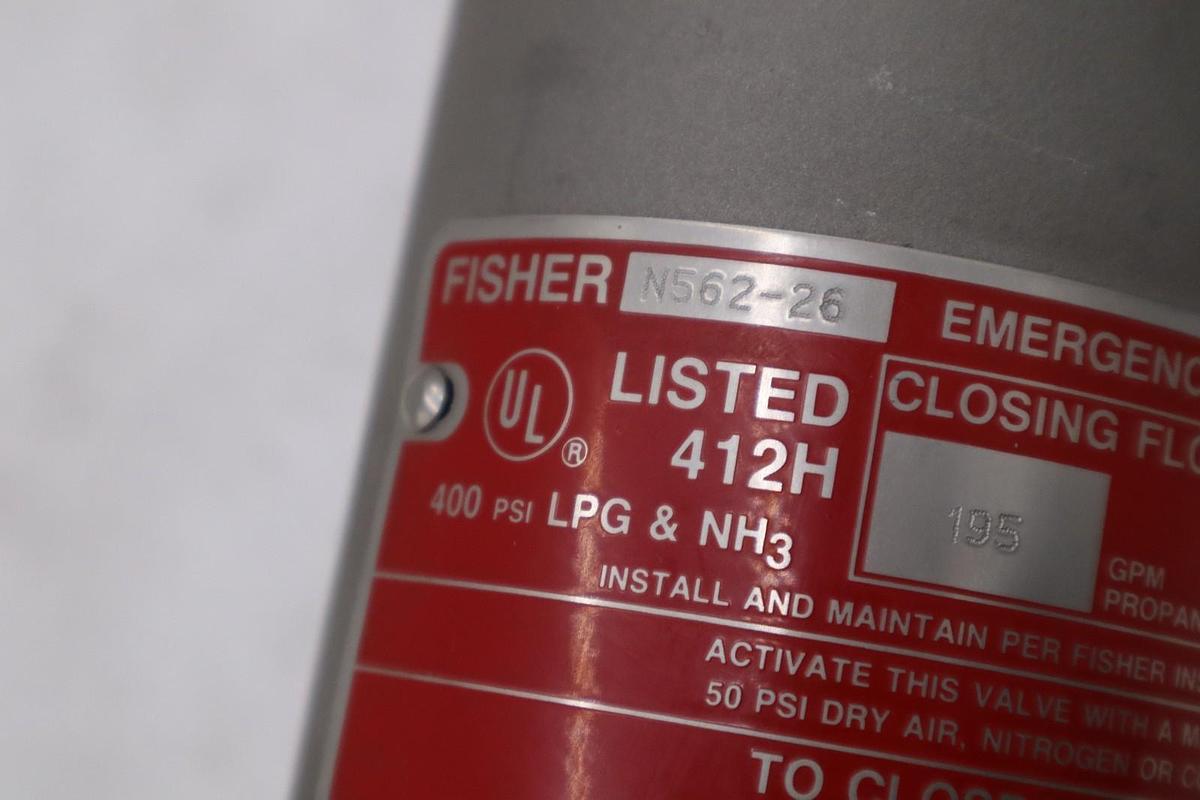 Used Emerson Fisher N562-26 Snappy Joe Series Railcar Emergency Shutoff Valve - GF780